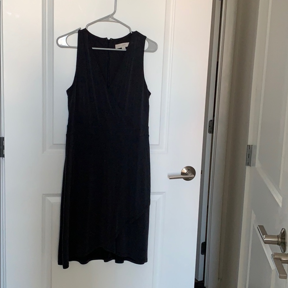 LOFT slate-blue sleeveless dress.